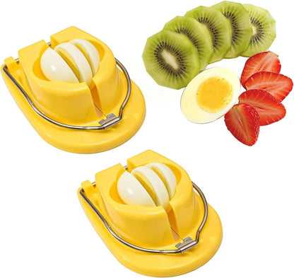 Egg Slicer, Semi-Round Curved Yellow Egg Cutter for Hard Boiled Eggs