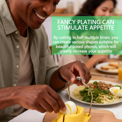 Egg Slicer, Semi-Round Curved Yellow Egg Cutter for Hard Boiled Eggs