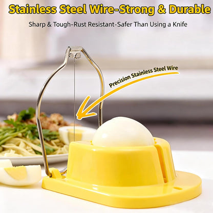 Egg Slicer, Semi-Round Curved Yellow Egg Cutter for Hard Boiled Eggs