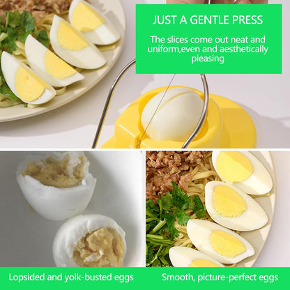 Egg Slicer, Semi-Round Curved Yellow Egg Cutter for Hard Boiled Eggs